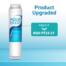 AQUA CREST FQSLF, FQSVF Under Sink Water Filter, Replacement for GE FQSLF, FQSVF, FQSVN, FQROPF, GXSV65R Undersink Water Filter, NSF 42 Certified (2 Pack), Model no.AQU-FF23-LF