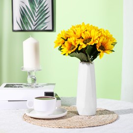 Jarrones de Plástico Compuesto Jarrones para Arreglos Florales Cónicos Altos Pequeños Blancos para Centros de Mesa Floreros Decorativos de Capullos Irrompibles Decoración Banquete Boda (Clásico)
