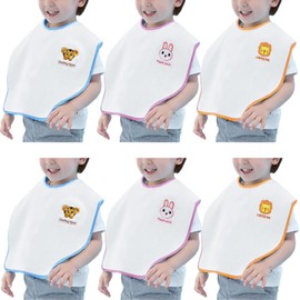 Hwieccogts Set of 6 Baby Bibs| Large Bibs | Toddler Bibs for 2-4 Years Kids| Bibs for Boys and Girls (Pink)