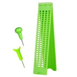 4 Columns 28 Grid Braille Board Braille Fingerboard Book Braille Learning Tool for Blind and Blind and Blind 2 Free Accessory Pens (Green with 2 Pens Included)