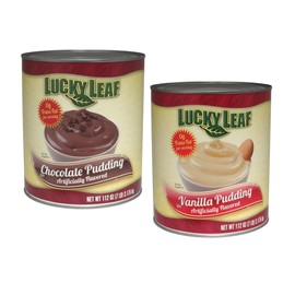 Lucky Leaf Ready To Use Premium Pudding, Two 7 lb (112 oz.) #10 Cans (Variety Pack)