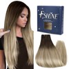 Fshine Real Hair Extensions 45 cm 100 g Extensions Brown