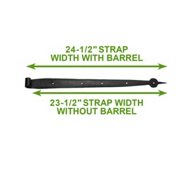 Renovators Supply Manufacturing Black Wrought Iron Lift Off Pintle Strap Hinge 24.5 In Reversible Pintle Strap Gate And Door Hinges With Hardware Pack Of 2