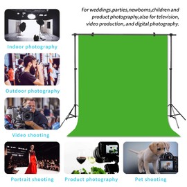 Pksoiil Green Screen Backdrop，Chromakey Virtual GreenScreen Background Sheet，Fabric Wrinkle Resistance Photo Background for Photo Studio Shooting Props，5x7FT