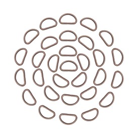Trimming Shop Non Welded Metal D Ring Fasteners Durable Buckles for Handbag, Backpack, Webbing Strap, Purse, Dog Collars, Belts, DIY Accessories, 20mm, Copper, 10pcs