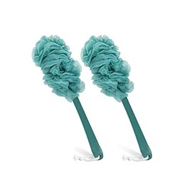 Qewro Depurador Espalda Ducha Luofah Palo Como Cepillo Cuerpo Exfoliante Mango Largo Esponja Lufa Hombre Loofah Accesorios Baño Mujer 2pack Azul Azu
