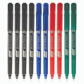 DOLLAR Fineliner Pens, 4 x BLACK 2 x BLUE 2 x RED 2 x GREEN, 0.3mm Ultra Fine Felt Tip, Pack of 10, Precise Writing, Write Draw Sketch Colour Fine Line Pens