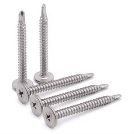 (50 PCS) M4.8 x 16mm Wafer Head Phillps Drive Self Drilling Screws, 410 Stainless Steel, Mushroom Head Wood Screws Self Tapping Screws