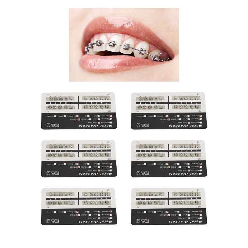 200pcs Dental Brackets Brace Highly Polished Metal Teeth Bracket Brace