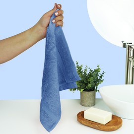 Chakir Turkish Linens | Hotel & Spa Quality 100% Cotton Premium Turkish Towels | Soft & Absorbent (4-Piece Washcloths, Wedgewood)