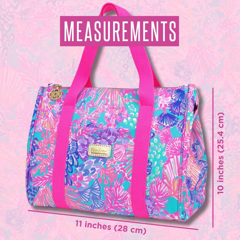 Lilly Pulitzer Cute Lunch Bag for Women, Large Capacity Insulated