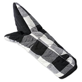 Daowwui -Check Classic Farmhouse Kitchen Set Insulation Pad Oven Mitt and Insulation Pad Black & White