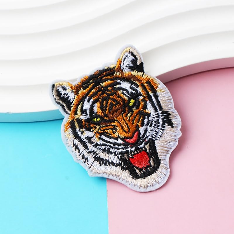 Ximimark 3pcs Tiger Embroidery Patches - Iron-On/Sew-On Versatile Appliques for