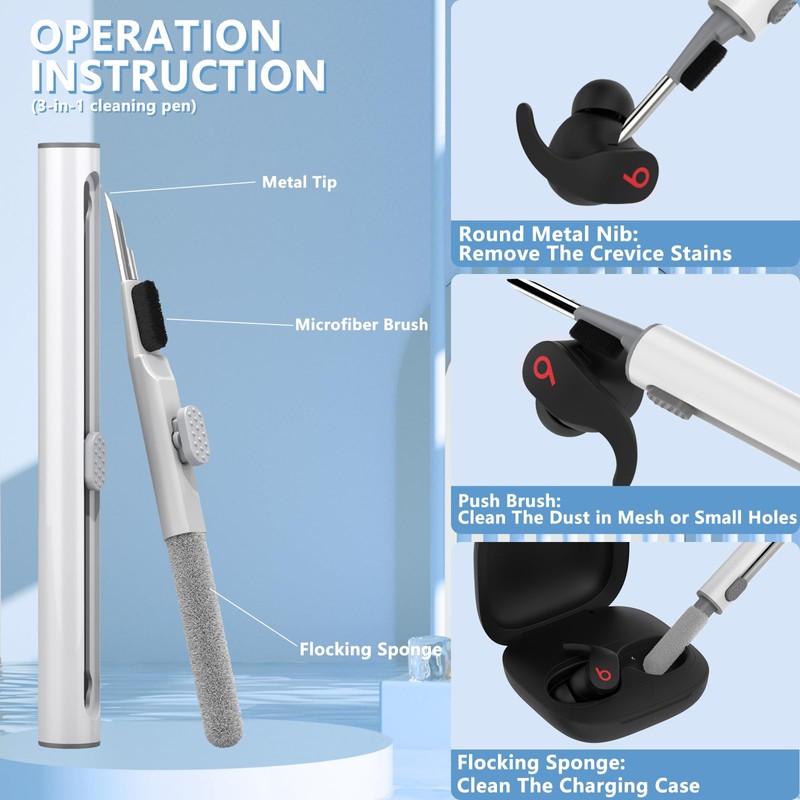 【with Safety Lock】 for Beats Fit Pro Case Cover,Cleaner Kit