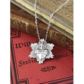 JARDIN DE MATATENA joyería | Dije SAGRADO CORAZÓN DE JESÚS EN AURA | elaborado en fina plata mexicana LEY.925 | incluye cadena de obsequio en plata LEY .925| producto hecho a mano