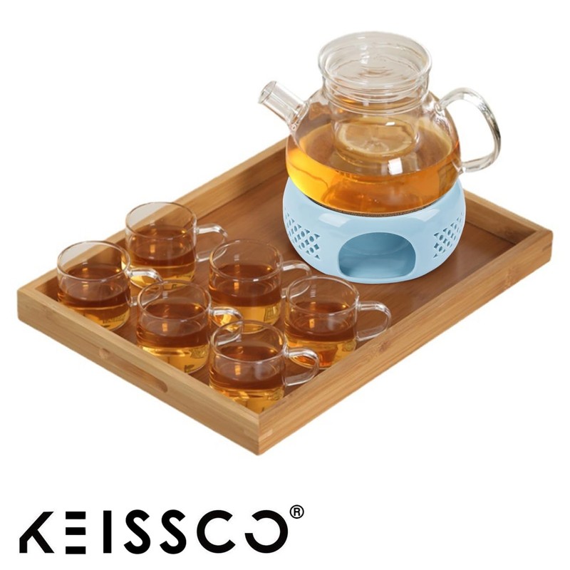 KEISSCO Teapot Warmer, Ceramic Teapot Heater with Cork Cushion Coffee