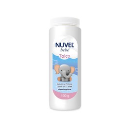 Nuvel Talco para Bebé Extra Absorbente, Suave Fórmula Hipoalergénica, 100 G