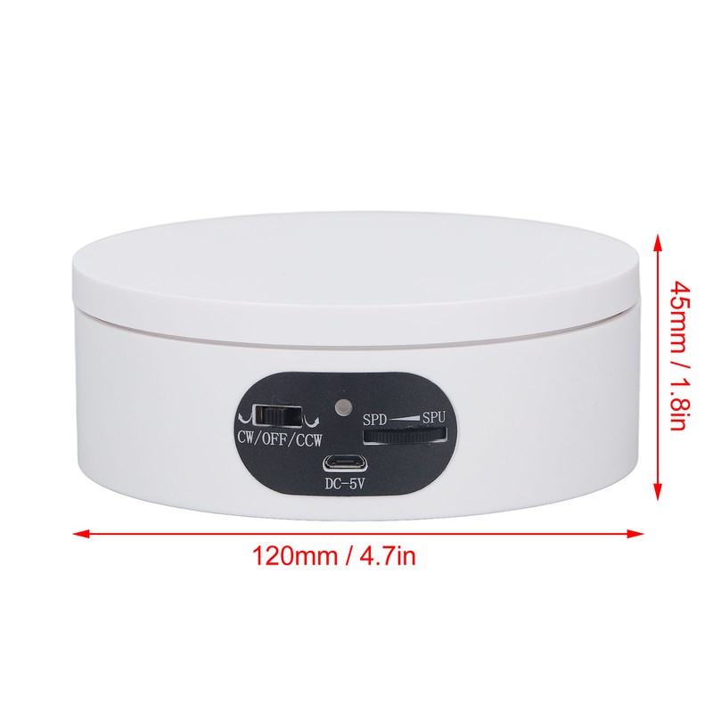 Rotating Display Stand 4.7in USB Battery Powered Stable Quiet Auto