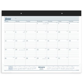 2025 AT-A-GLANCE® Monthly Desk Pad Calendar, 21-3/4" x 17", Black/White, January To December