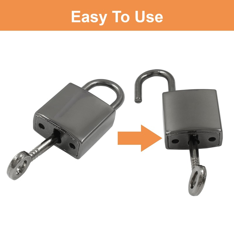 Piutouyar Mini Lock with Key, Small Keyed Luggage Lock, Gun