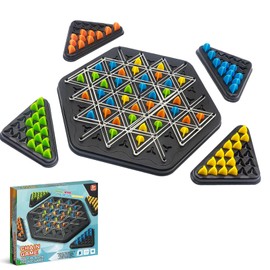 XoeLLe Triggle Game, Chain Triangle Chess Game, Board Games, Territory Capture Family Brain Teaser Strategy Games Toy for Birthday Gifts Family Party 2 to 4 Players, Ages 3+