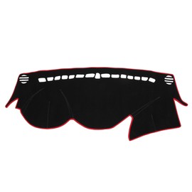 VekAuto Dashboard Cover Compatible for Hyundai Sonata 2011-2014, Non-Slip Polyester Black Red Dash Cover Mat Dash Board Protector Cover