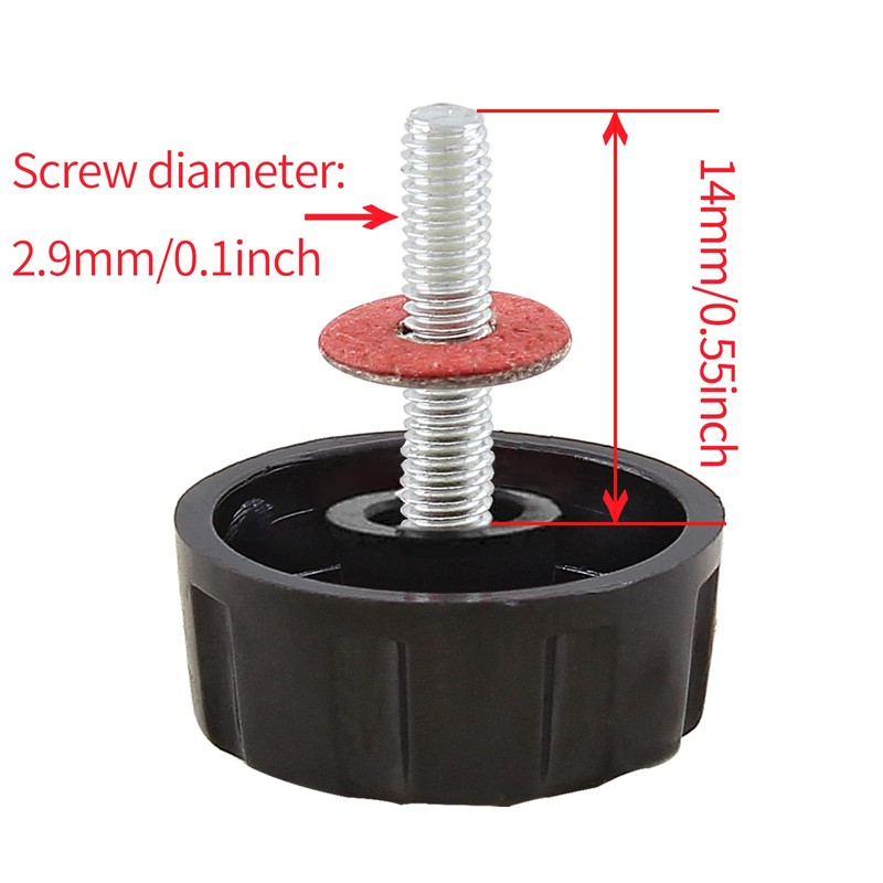 Waziaqoc 5pcs Universal Fishing Reel Handle Screw Caps, Black Screws