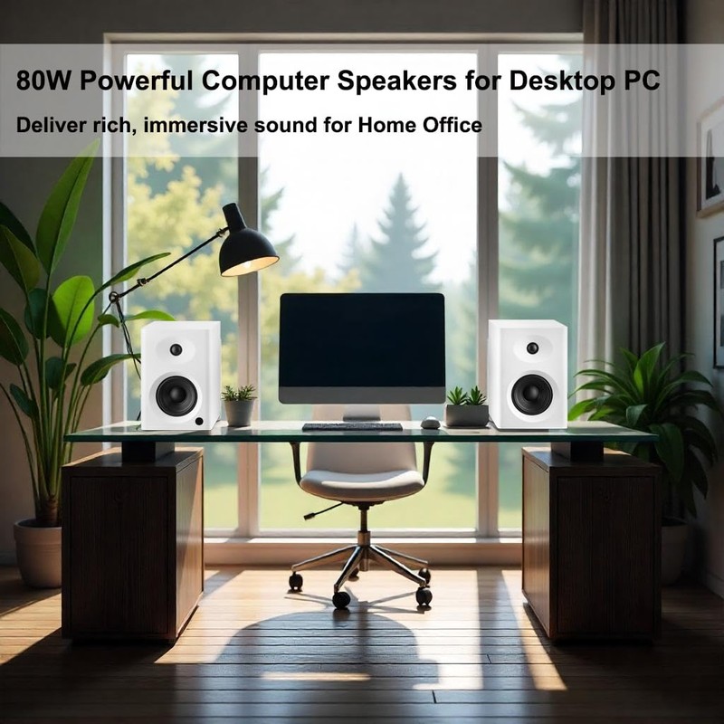 Desktop Speakers for PC, Bookshelf Speakers with Clear Highs &