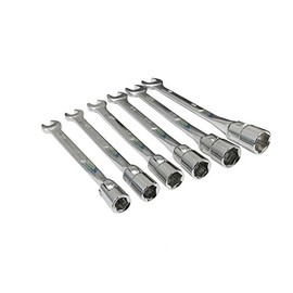 EZ Travel Collection 6 PC FLEX SOCKET 6 POINT FLEXIBLE HEAD AND OPEN END SAE WRENCH SET