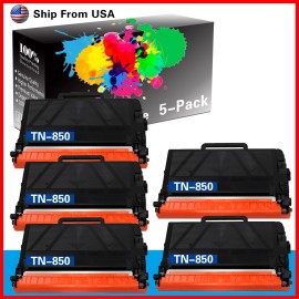 for Brother 5PK TN850 Toner Cartridge for HL-L5200DW HL-L6200DW L5000D MFC-L5800DW Printer