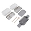Bento Box 304 Stainless Steel Microwaveable with Chopsticks and Spoon