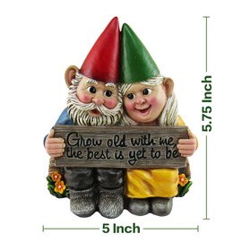 Garden Gnome Statue,Couple Gnome Statues,Garden Statues Gardener Couple Gnome, Indoor Outdoor Garden Statue Decoration