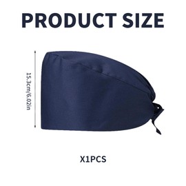 1 Pcs Surgical Cap, Surgical Cap Adjustable Cotton Scrub Hat, Breathable Medical Doctor Nurse Cap for Men and Women, Comfortable for Long Wear(Navy blue)