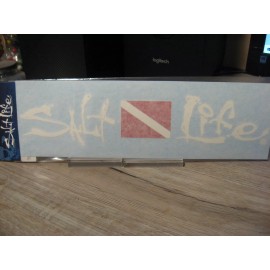 Salt Life Decal - 12" Medium Surface Mount Sticker - Dive Flag - SAD971