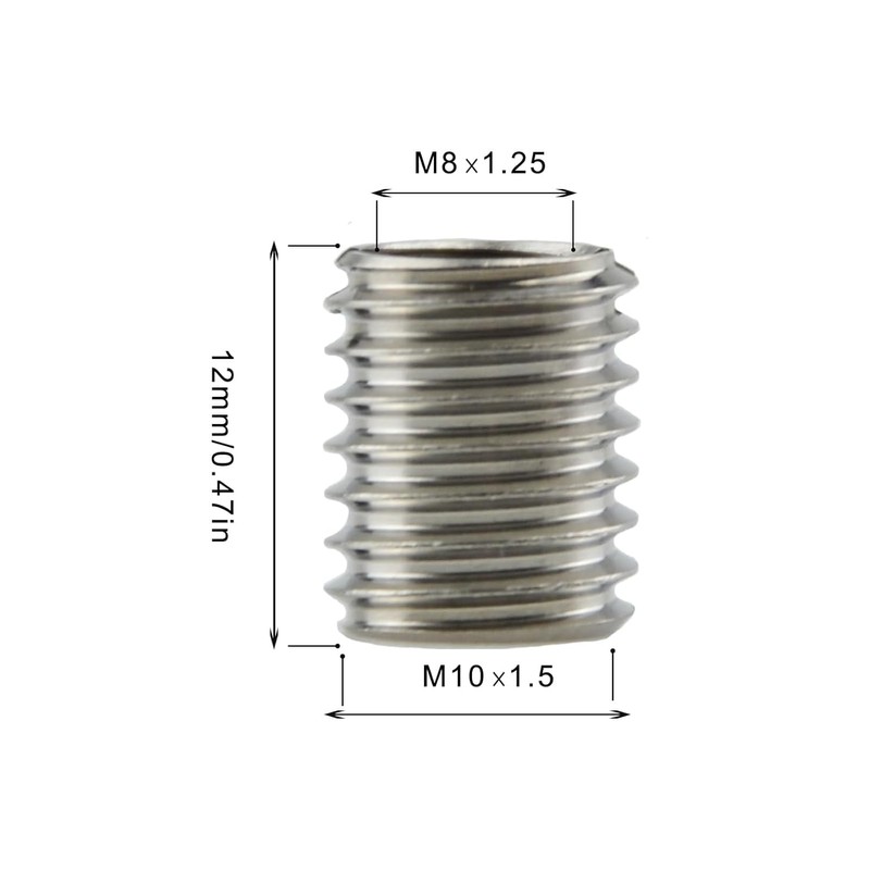 20PCS M10 to M8 Thread Reducer Nuts, Repair Sleeve Pipe