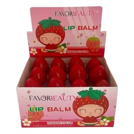 Bálsamos Para Labios Hidratante Forma De Fresa Caja De 24 Pz