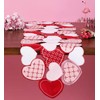 GRANDDECO Valentines Day Table Runner Love Sweet Red Heart Table
