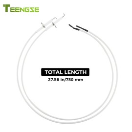 TEENGSE Igniter Ceramic Electrode, 2PCS Ceramic Igniter Electrode Replacement Parts, 27.5inch Ignition Wire & Ceramic Spark Plug Ignition Electrode for BBQ Grill Burner Heater Fireplace
