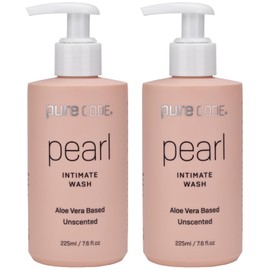 PURE CODE Aloe Vera-Based Pearl Intimate Wash - Gentle & Hydrating Intimate Cleanser for Skin Protection - Unscented Natural Feminine Wash Suitable for All Skin Types - 225ml (Pack of 2)