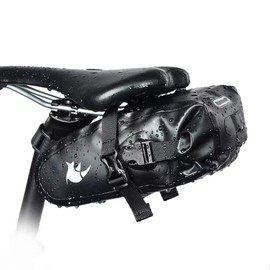 Rhinowalk Bicycle Saddle Bag, Waterproof, 1.5 / 5 / 10 / 13 Litres, Bicycle Seat Bag for Outdoor Bikes, Mountain Bikes, Road Bikes, black