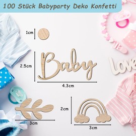 qingmeng Baby Shower Decoration Confetti Wood | Pack of 100 Baby Shower Decoration Boy Girl | Gender Reveal Party | Baby Table Decoration Napkins | Oh Baby Party Decoration Neutral Napkins Baby