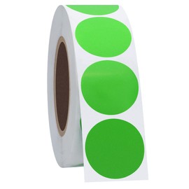 Hycodest - Pegatinas redondas para etiquetas de puntos, papel brillante, 1000 pegatinas, 1 pulgada, color verde