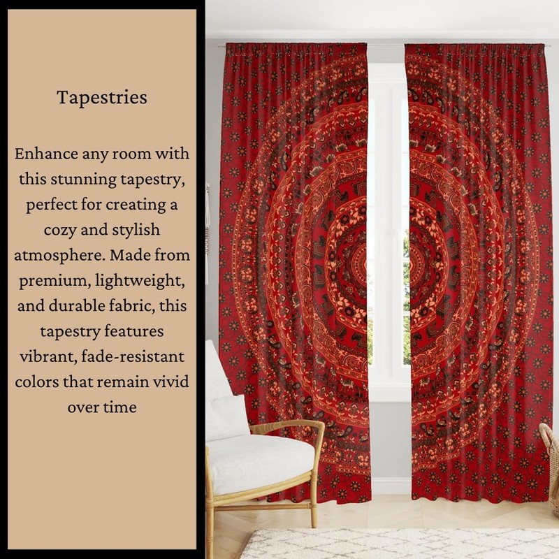 Bless International Handmade Indian hippie Bohemian Psychedelic Peacock Mandala Wall