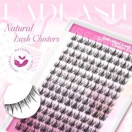 FADLASH Individual Eyelashes 140PCS Cluster Lashes of Large Box C Curl Natural Style Lashes Individual Cluster False Eyelashes for Beginners Professionals Home DIY (SBQ)
