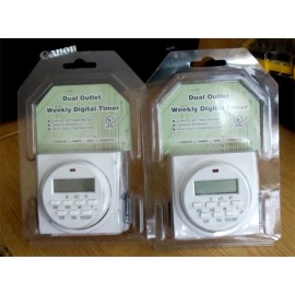 FD60 2xDigital 7 DAY DUAL OUTLET DIGITAL TIMER Programmable 15 amps 1725w UL Listed