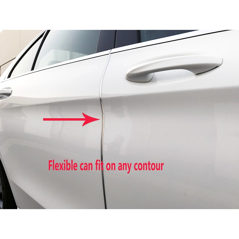 MyFrameAccessory 4pcs CHROME DOOR EDGE GUARD Flexible Protection Trim Molding