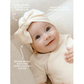 Colored Organics Baby Organic Cotton Hattie Bow Wrap Headband - Blush