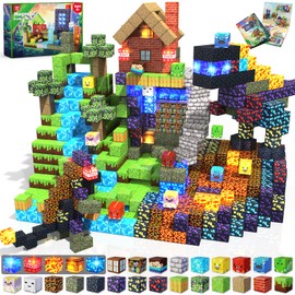 GraceDuck Magnetic Building Blocks, Dark Light 150 Pcs Original Craft Magna Tiles STEM Toy Set, Kids Learning Educational Construction Sensory Toys for 3 4 5 6 7 8 9 10 Year Old Boys or Girls Gift