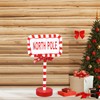 Christmas Stop Here Decor Metal Solid Wood LED Delicate Santa