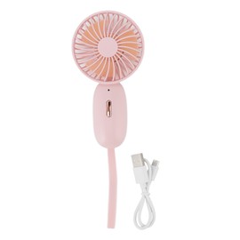 Handheld Fan USB Charging 3 Speeds Portable Size 500mAh Battery Strong Power Mini Portable Fan for Home Office Travel Pink